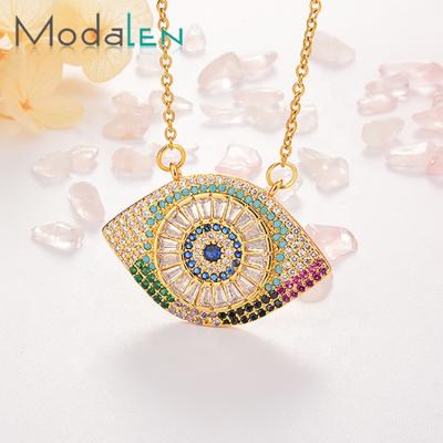 China Personalized BOHEMIA Modalen Stainless Steel Zirconia Gold Eye Charm Necklace for sale