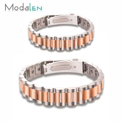 China 316L Stainless Steel Modalen Bracelet Couple Lovers Germanium Sabona Magnetic Bracelet Neodymium Magnet Japan for sale