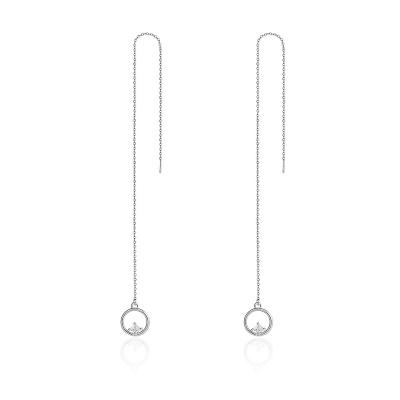 China Modalen Woman Silver Jewelry 925 CZ Multi Gemstone Sterling Silver Long Earring for sale