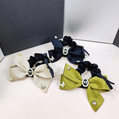 China New bow hair accessories band hair band simple elegant black french hair rope female large intestine Ring Hair Scrunchies for sale