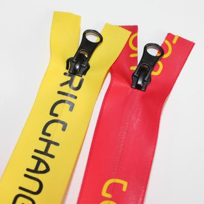 China Size 3 Size 5 Style Waterproof Korean Colored Printing Logo Nylon Waterproof Invisible Zipper for sale