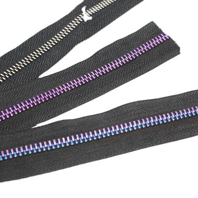 China Other 3# 5# 8# End-end durable like high polished colorful metal zipper for jacket and jeans for sale