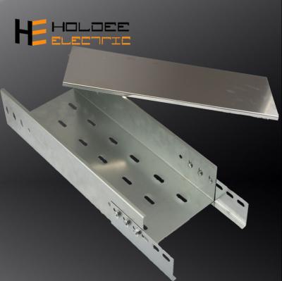 China Hongyi High Quality Corrosion Resistance In The World Flexible Solid Bottom Galvanized Perforated Cable Tray Cover Maintain Cable Tray Roll Shape for sale