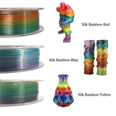 China Wholesale 1kg 1.75mm 2.85mm Progressive PLA Silk 3D Printing PLA Rainbow Filament PLA for sale