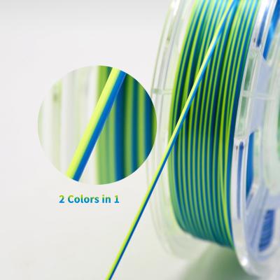 China PLA 3D Printer Filament 2 Colors in 1, Surface Eco-Friendly Silk Soft Pla 3D Printing Filament 1kg/rool 1.75mm Pla Filament for sale