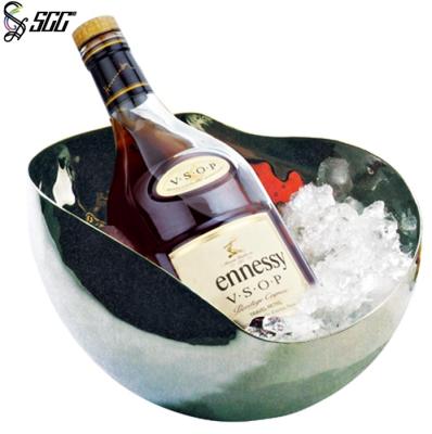 China Copper Plated 18 /10 Seafood / Salad Display Stainless Steel Fruit Bowl , Wine Cooler Bowl for Home / Start Hotel for sale