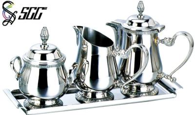 China European Coffee Pot , Creamer And Sugar Jug Set Afternoon Tea Tableware For Buffet for sale