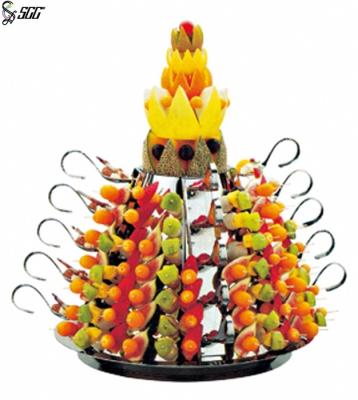 China De moderne Toren van het 5 Lepelsbuffet van het Rijenroestvrije staal voor Woestijn of Fruit Te koop