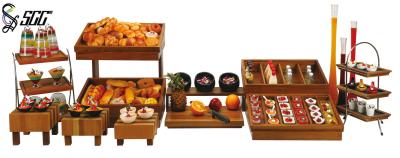 China Imported Wood Combined Bread Buffet Display Risers For Hotel Buffet / Party for sale