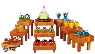 China Wooden Square Combined Buffet Display Risers With 3 Sizes For Buffet for sale