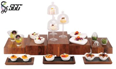 China Imported Wood Combined Catering Buffet Display Risers For Hotel Wedding for sale