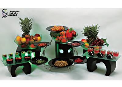 China Amazing Wooden Conbination Stands for Buffet Food Serving , Cool Black Colors for sale