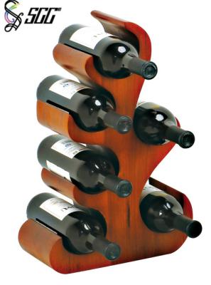 China Tree Shape Wooden Wine Stand Stainless Steel Tableware For Grape Wine Display for sale