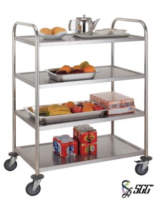 China 4 Tiers Stainless Steel Buffet Trolley Restaurant Buffet Equipment , Portable Buffet Stations for sale