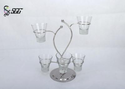 China 5 Schalen Edelstahl-abgestufte Buffet-Stand-/abgestufter Nachtisch-Stand umweltfreundlich zu verkaufen