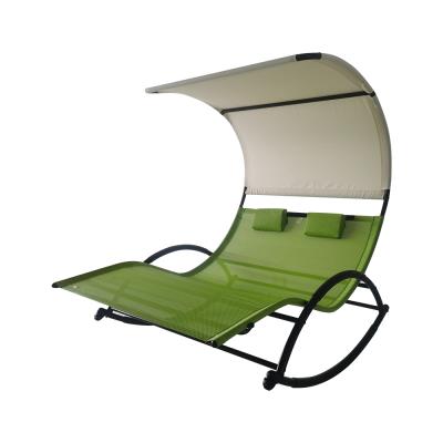 China Modern Outdoor Garden KD Double Rocking Chair Recliner Chair for sale