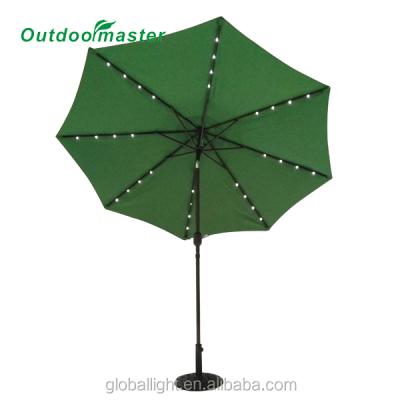 China Modern 10Feet LED Patio Umbrella with 8 Ribs, with 32 LED Lights for sale