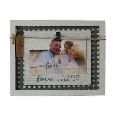 China Factory Manufacture 8x10 Table Picture Wall Hanging and Frame with Clip A 4x6 Photos Wooden White Picture Frame for Table Frame Woven Rattan Interiors for sale