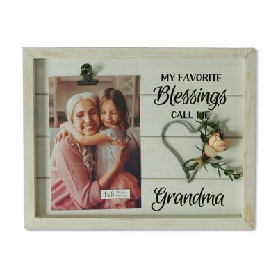 China Customized Table Hanging and Wholesale Made Solid Wood Frame 8x10 Photo Frame for Blessing Grandma Gift Yarn Form Picture Frame for sale