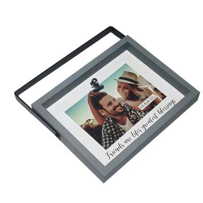 China Customized Display Photo Friend Are Lives Largest Wooden Gray Shadow Box 8x10 Photo View Display Photo 4x6 View for sale