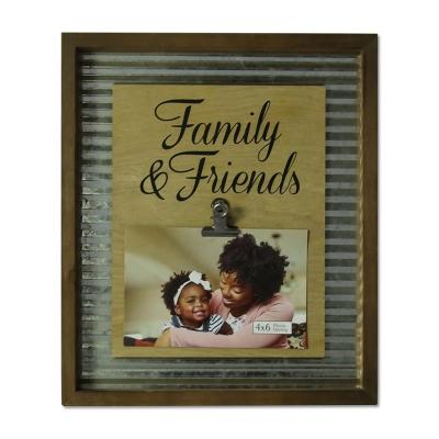 China Factory Customized OEM Table Logo Rustic Wood Frame Picture Frame with Clip for Table Family and Friends Sign Photo Frame for sale