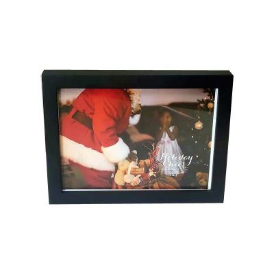 China Wholesale Display Photo Shadow Box Frame With Real MDF Frame 5x7 Black Photo Glass Wood Frame For Memory Box Table Showcase for sale