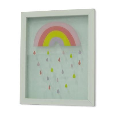 China Manufacturer Wholesale Wall Hanging Shadow Box Frames White 8x10 Picture Frame Photo Frames For Wall Art Rainbow Process Decal Memory Box for sale