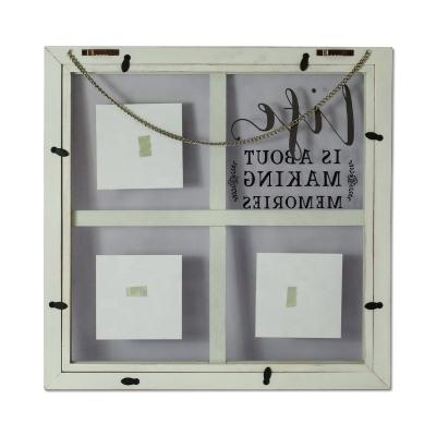 China Factory Printed OEM Wood Logo White Collage Picture Frame 16x16 Wall Hanging Frames Wall Home Decor Specimen Picture Floating Frame for sale