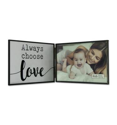 China Factory wholesale printed table still choose love frame 4x6 table glass picture frame easy to change folding metal photo frame for sale