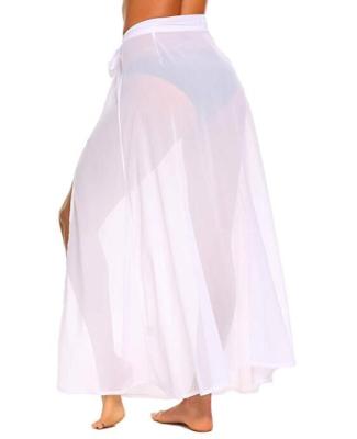 China Wholesale New Arrival Summer Vacation Wear Long Dress Breathable Plus Size Swimwear Cover Up Chiffon Beach Cover Up Swim Skirt For Women for sale