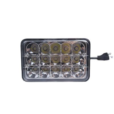 China Black Reflector Lens 5 Inch LED Head Drive Socket H4 Truck Tractor Automobile 5 Inch Square 45W LED Work Light Hummer for sale