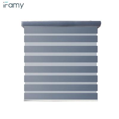 China Wholesale Blackout Zebra Roller Lamp Shades With Gray Cover Day/Night Zebra Lamp Shades for sale