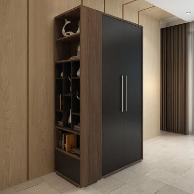 China Modern design convertible wooden 2 in 2 wardrobe and book shelves for apartment furniture for sale