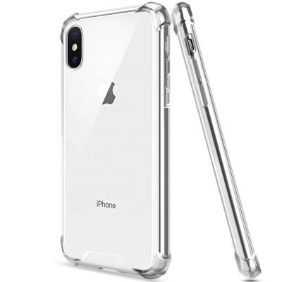 China Crystal Clear Drop Resistance Soft TPU Phone Case For iPhone X / XS Clear TPU Mobile Case With Bumpers for sale