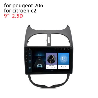 China 2din GPS touch screen car radio gps navigation system visual multimedia frame plus navi for Citroen C2 car radio Peugeot 206 Android for sale