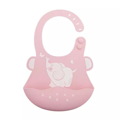 China BPA Free Waterproof Toddler Bib With Pouch Food Grade Silicone Customized Pattern Feeding Bibs For Infants for sale