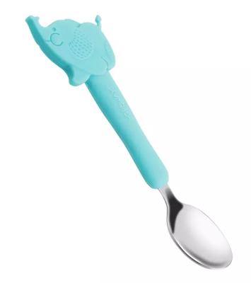 China Stainless Steel Food Grade Silicone BPA Free Spoon Infant Animal Pocket Shape BPA Free Spoon For Baby for sale