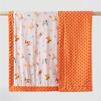 China Breathable Soft Newborn Sherpa Fleece Dot Minky Baby Blanket For Warm Winter for sale