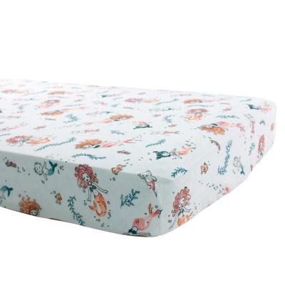 China Digital Printing Cotton Muslin Soft Baby Fitted Crib Sheet for sale