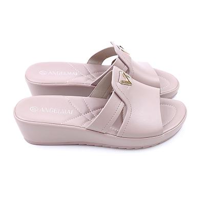 China Top Quality Summer Fashion Trend High Heels Women's Sandals Non-slip Casual Shoes Women Wedge Heeled Slipper For Ladies for sale