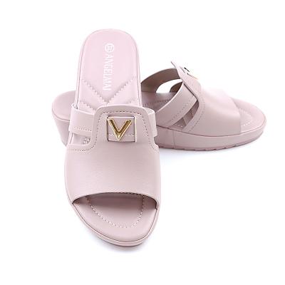 China Fashion Trend New Design Round Toe High Heel Women Slippers Summer Hollow Design Women's Luxury Wedge Heeled Women's Sandals for sale