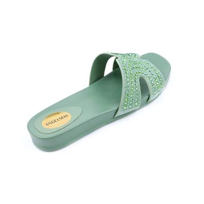 China CUSHIONING customs main platform ladies slippers outdoor square size quality comfortable other flat sandals diamond sandals for women for sale