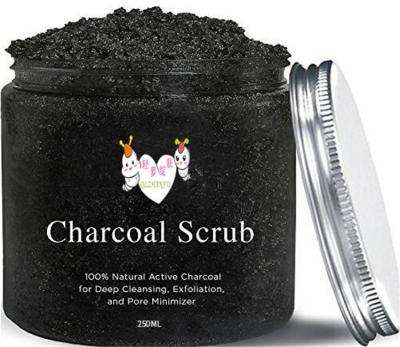 China Exfoliator Wholesale Activated Exfoliate Charcoal Scrub Natural Bamboo Charcoal Whitening Body Scrub Organic Charcoal Body Scrub for sale