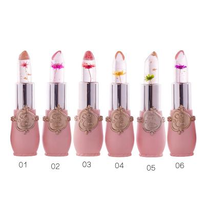 China Alibaba Waterproof Hot Sale 6 Pcs/Set Flower Jelly Lipstick Lip Moisturizer Flower Lipstick Jelly Flower Lipstick Set Temperature Change Flower for sale