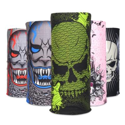 China New Outdoor Sports Motorcycle Bike Multifunctional Head Face Scarf Multifunctional Used Skull Seamless Tubular Bandana for sale