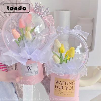 China Transparent Bobo Balloons Acrylic Flower Bobo Ball Paper Box Set Moisture-proof Tondo Design 2021 New for sale