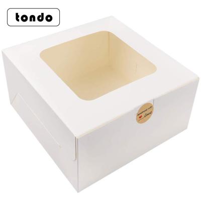 China Handmade Tondo Cookies Pie Cupcakes Pastries Cake Packaging Boxes Bakery Boxes With Window for sale