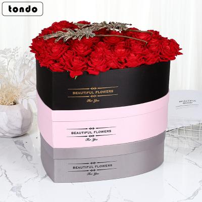 China Large Tondo Heart Flower Boxes Large Flower Rose Heart Gift Box Handmade Wedding Valentine's Day Wedding for sale