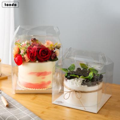 China High Handmade Transparent Wedding Christmas Party Birthday Party Cake PET Tondo Round Cake Packaging Box for sale