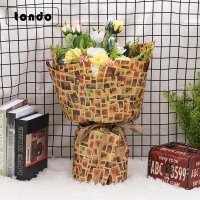 China Moisture Proof Wrapping Paper Gift Flower Wrapping Stamp Design Vintage Tondo Tondo Wrapping Paper With Stamp Pattern for sale